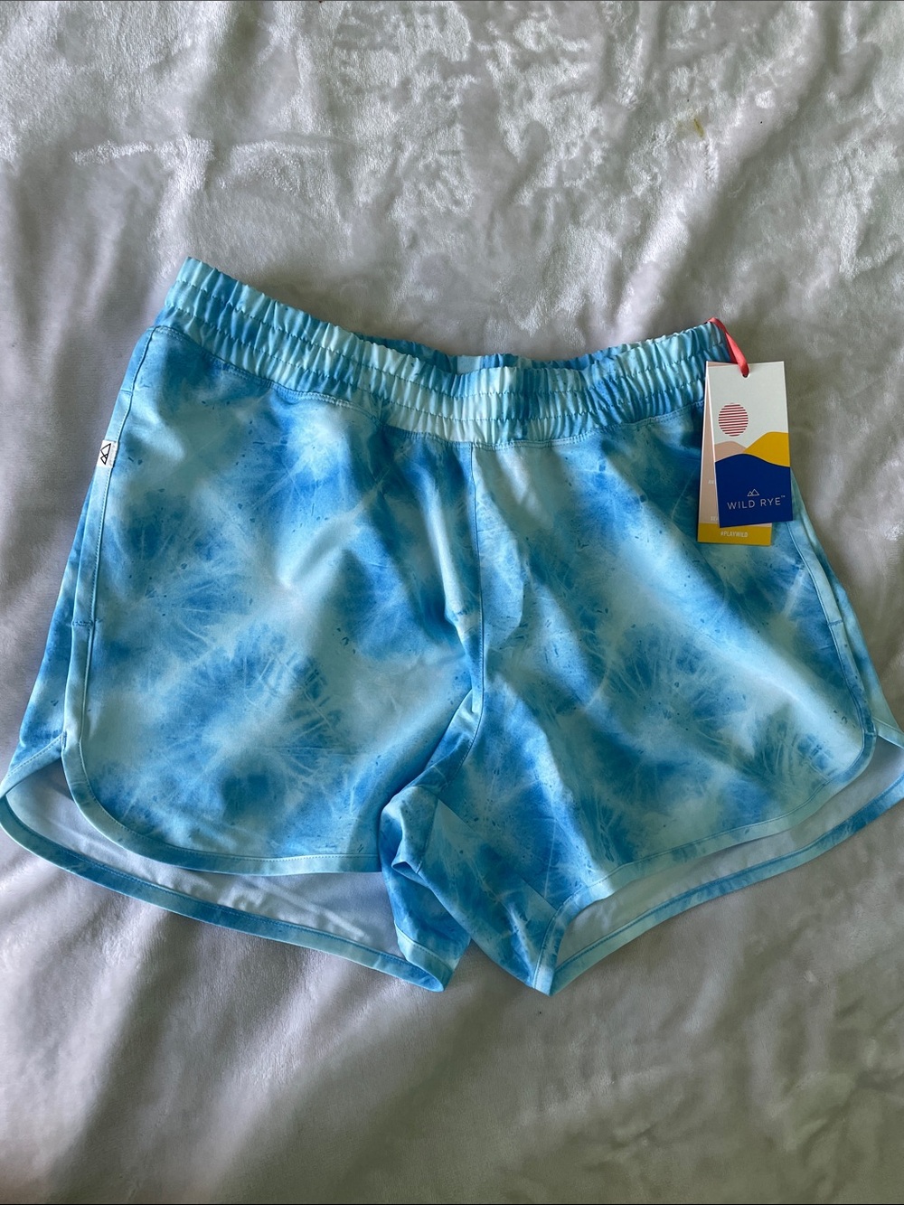 Wild Rye Blue Tie-Dye Women’s Athletic Shorts
